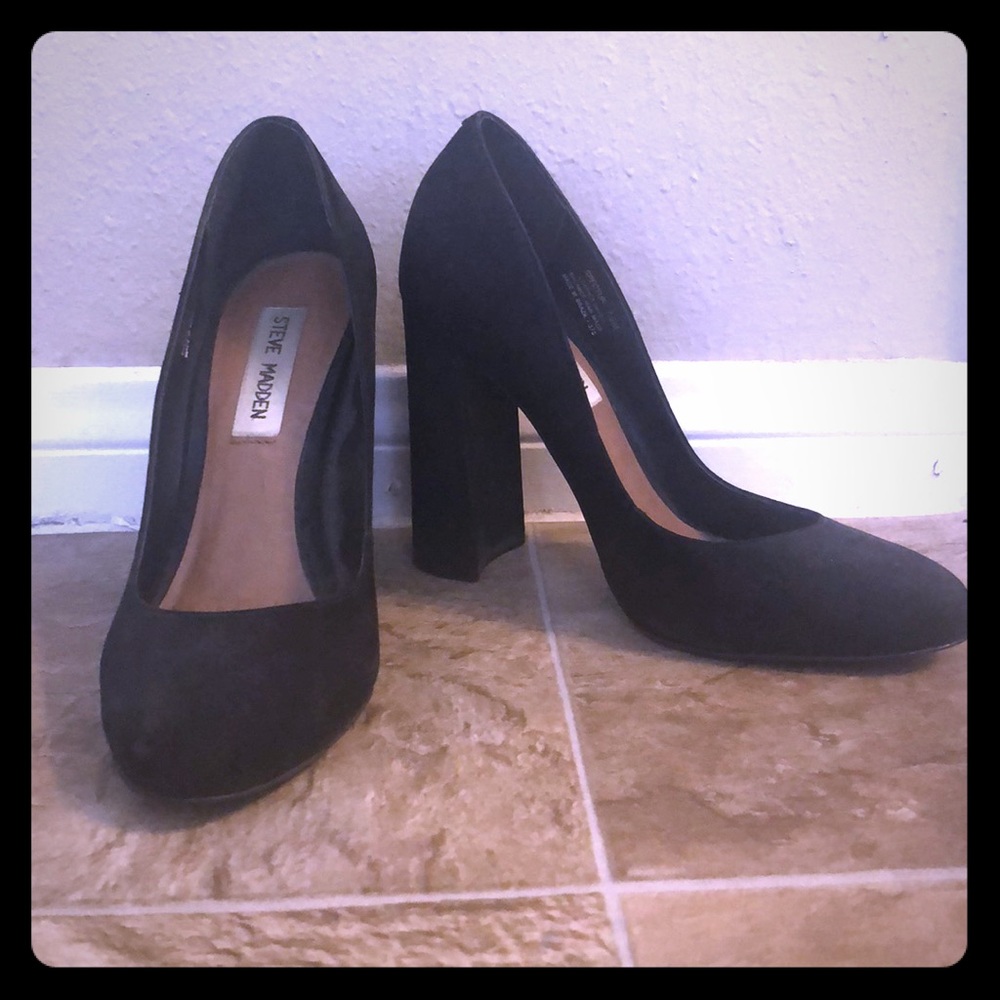 Black Suede Steve Madden Heels